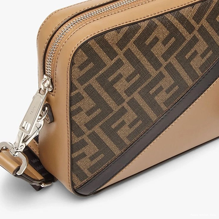 Cheap Fabric Compact Black In Camera Fendi Brown Case Motif FF 0819